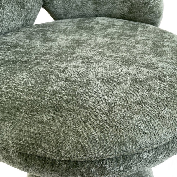 English Elm Vanity Swivel Accent Chair Butterfly Back Chenille Velvet Upholstered for Bedroom or Dining Green W2500P377706