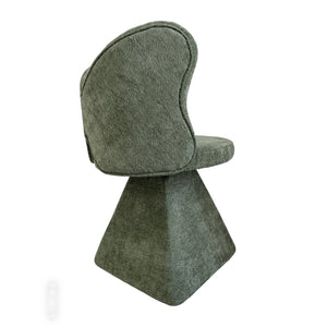 English Elm Vanity Swivel Accent Chair Butterfly Back Chenille Velvet Upholstered for Bedroom or Dining Green W2500P377706