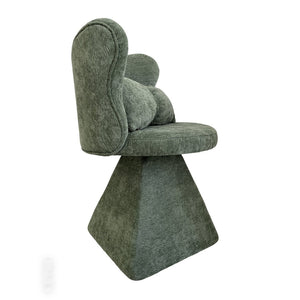 English Elm Vanity Swivel Accent Chair Butterfly Back Chenille Velvet Upholstered for Bedroom or Dining Green W2500P377706