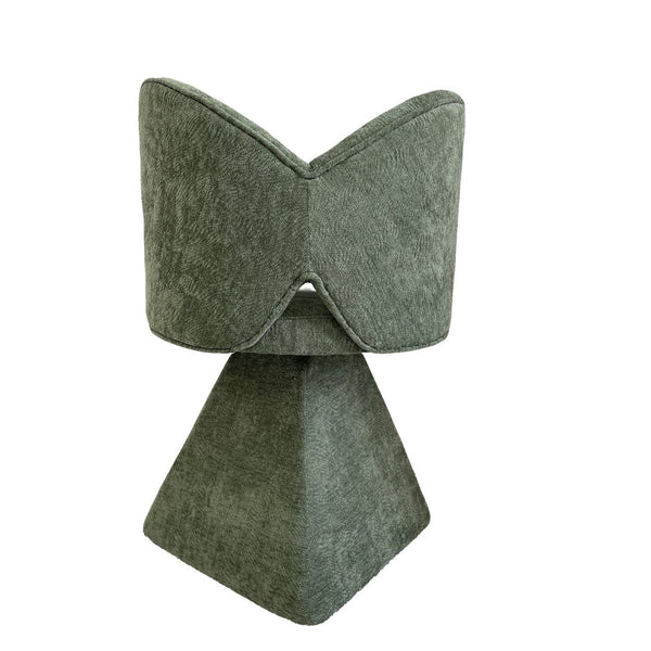 English Elm Vanity Swivel Accent Chair Butterfly Back Chenille Velvet Upholstered for Bedroom or Dining Green W2500P377706