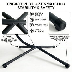 English Elm Folding Hdpe Rattan Egg Chair with Steel Stand Patio Backyard Balcony Lounge Seat Black W2500P479532