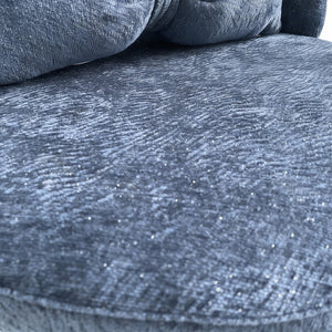 English Elm Vanity Swivel Accent Chair Butterfly Back Chenille Velvet Upholstered for Bedroom or Dining Dark Blue W2500P481989