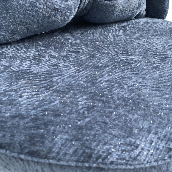 English Elm Vanity Swivel Accent Chair Butterfly Back Chenille Velvet Upholstered for Bedroom or Dining Dark Blue W2500P481989