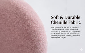 English Elm Vanity Swivel Accent Chair Butterfly Back Chenille Velvet Upholstered for Bedroom or Dining Pink W2500P483010
