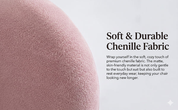 English Elm Vanity Swivel Accent Chair Butterfly Back Chenille Velvet Upholstered for Bedroom or Dining Pink W2500P483010