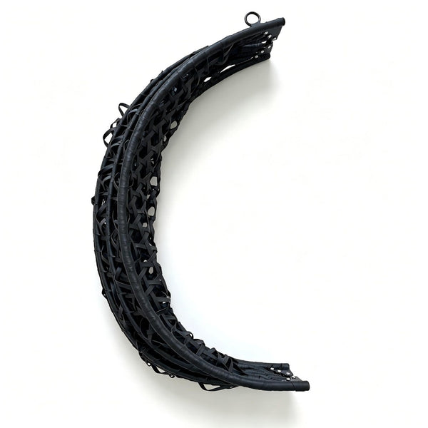 English Elm Foldable Hanging Egg Chair Hdpe Wicker Stand Cushion Patio Balcony 350 Lbs Black W2500P494295