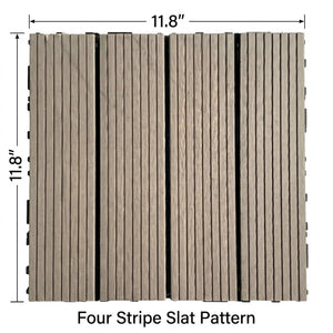 English Elm Wpc Interlocking Outdoor Deck Tiles 25 Pack Wood Plastic Composite Patio Flooring Set Dark Grey Standard Panel W2500P512732