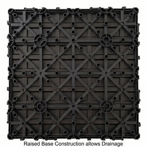 English Elm Wpc Interlocking Outdoor Deck Tiles 25 Pack Wood Plastic Composite Patio Flooring Set Dark Grey Standard Panel W2500P512732