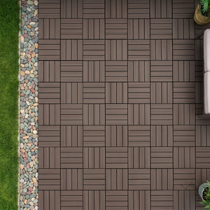 English Elm Wpc Interlocking Outdoor Deck Tiles 25 Pack Wood Plastic Composite Patio Flooring Set Light Brown Standard Panel W2500P512737