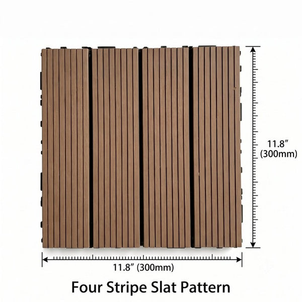 English Elm Wpc Interlocking Outdoor Deck Tiles 25 Pack Wood Plastic Composite Patio Flooring Set Light Brown Standard Panel W2500P512737
