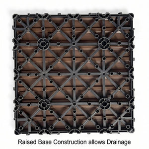 English Elm Wpc Interlocking Outdoor Deck Tiles 25 Pack Wood Plastic Composite Patio Flooring Set Light Brown Standard Panel W2500P512737