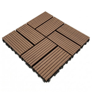 English Elm Wpc Interlocking Outdoor Deck Tiles 25 Pack Wood Plastic Composite Patio Flooring Set Light Brown 8 Panel W2500P512740