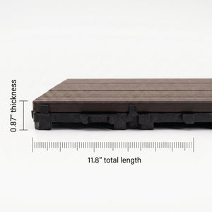 English Elm Wpc Interlocking Outdoor Deck Tiles 25 Pack Wood Plastic Composite Patio Flooring Set Dark Brown Standard Panel W2500P512741