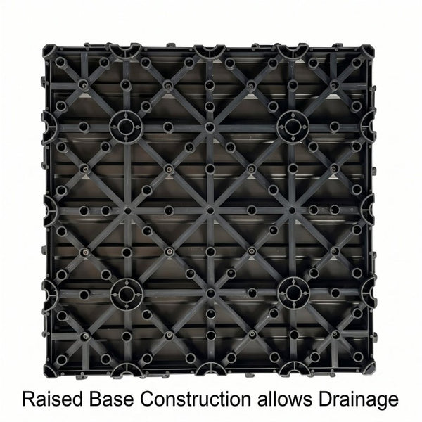 English Elm Wpc Interlocking Outdoor Deck Tiles 25 Pack Wood Plastic Composite Patio Flooring Set Dark Brown Standard Panel W2500P512741