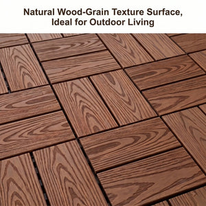 English Elm Wpc Interlocking Snap Deck Tiles Wood Plastic Composite Outdoor Patio Flooring Set Light Brown 8 Panel W2500P512860