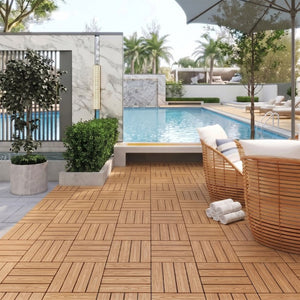 English Elm Wpc Interlocking Snap Deck Tiles Wood Plastic Composite Outdoor Patio Flooring Set Natural Wood 4 Panel W2500P512865