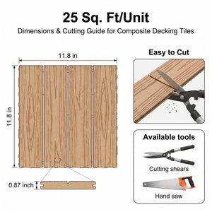 English Elm Wpc Interlocking Snap Deck Tiles Wood Plastic Composite Outdoor Patio Flooring Set Natural Wood 4 Panel W2500P512865