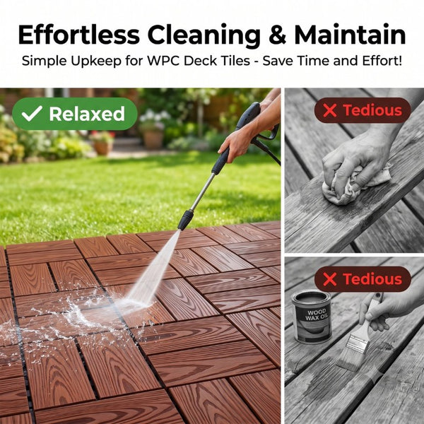 English Elm Wpc Interlocking Snap Deck Tiles Wood Plastic Composite Outdoor Patio Flooring Set Mahogany 8 Panel W2500P512872
