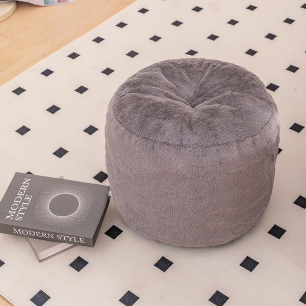 English Elm Giant Faux Fur Bean Bag Lounge Chair Plush Shell Silhouette for Gaming and Reading Gray W2510P237792