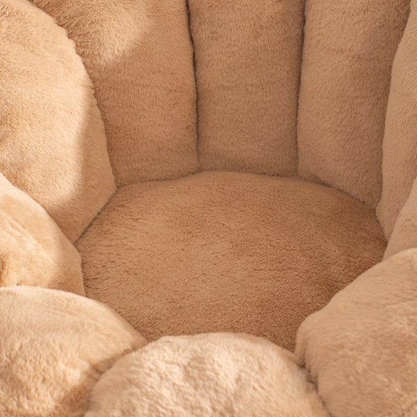 English Elm Giant Faux Fur Bean Bag Lounge Chair Plush Shell Silhouette for Gaming and Reading Khaki W2510P237795