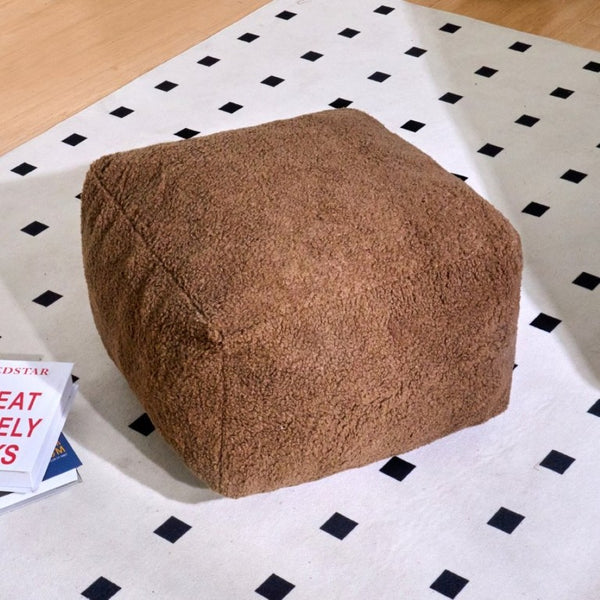 English Elm Bean Bag Chair Faux Fur Memory Foam Filled Lounge Seat for Dorm or Living Room Brown W2510P340382
