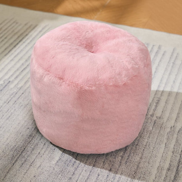 English Elm Giant Faux Fur Bean Bag Lounge Chair Plush Shell Silhouette for Gaming and Reading Pink W2510P346238