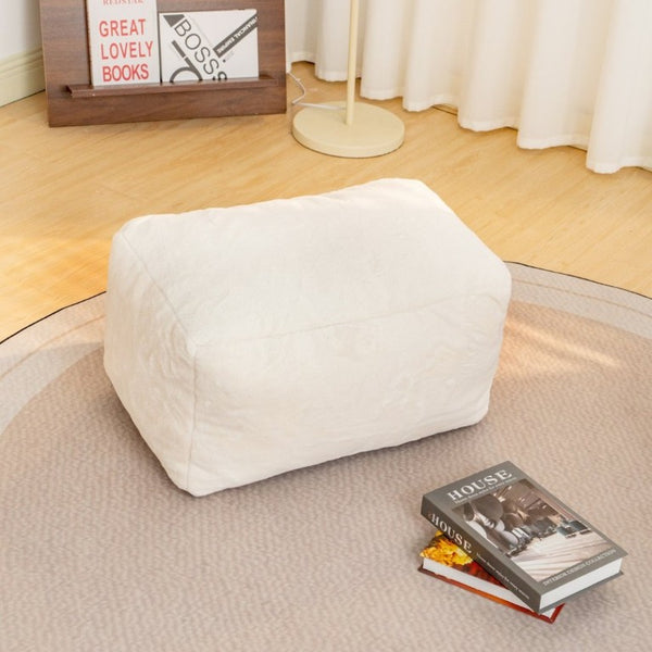 English Elm Mj-Ys147new-Wt Oversized Teddy Faux Fur Bean Bag Foam Filled Lounge Chair White W2510P380029