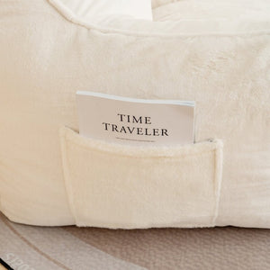 English Elm Mj-Ys147new-Wt Oversized Teddy Faux Fur Bean Bag Foam Filled Lounge Chair White W2510P380029
