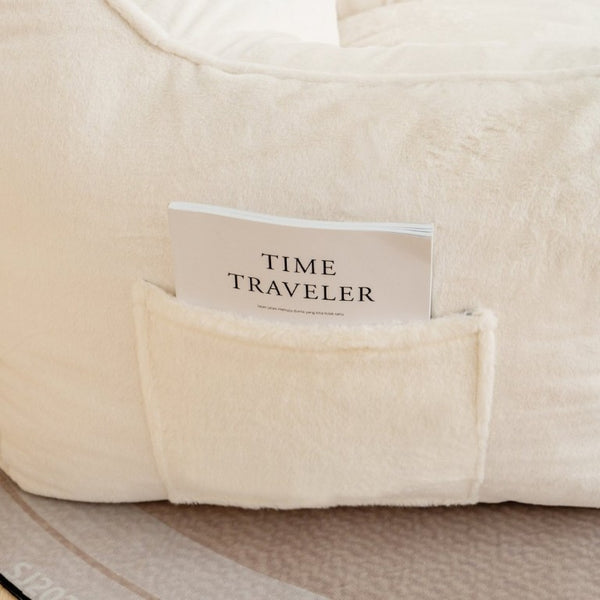 English Elm Mj-Ys147new-Wt Oversized Teddy Faux Fur Bean Bag Foam Filled Lounge Chair White W2510P380029