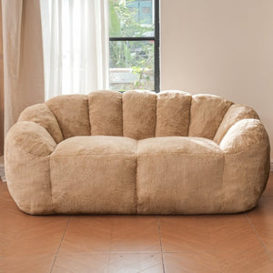 English Elm Mj-Ys231-Bl Oversized Fluffy Bean Bag Sofa with Foam Fill for Living Room Lounging Khaki W2510P388888