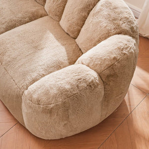 English Elm Mj-Ys231-Bl Oversized Fluffy Bean Bag Sofa with Foam Fill for Living Room Lounging Khaki W2510P388888