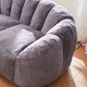 English Elm Mj-Ys231-Bl Oversized Fluffy Bean Bag Sofa with Foam Fill for Living Room Lounging Gray W2510P388889