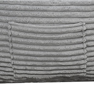English Elm Bean Bag Floor Chair with Armrests Corduroy Shredded Foam Adult Lounge Seat Light Gray W2510P436728