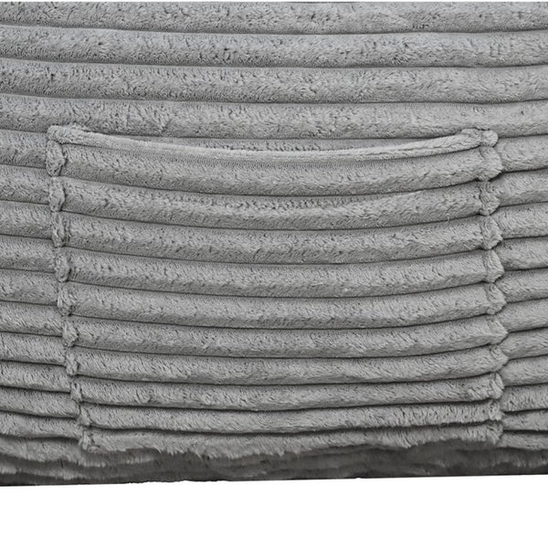 English Elm Bean Bag Floor Chair with Armrests Corduroy Shredded Foam Adult Lounge Seat Light Gray W2510P436728