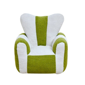 English Elm Child Bean Bag Chair Soft Teddy Foam Seat with Heart Backrest for Kids Bedroom White+Green W2510P465275