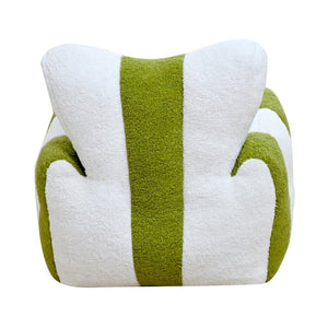 English Elm Child Bean Bag Chair Soft Teddy Foam Seat with Heart Backrest for Kids Bedroom White+Green W2510P465275