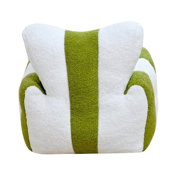 English Elm Child Bean Bag Chair Soft Teddy Foam Seat with Heart Backrest for Kids Bedroom White+Green W2510P465275