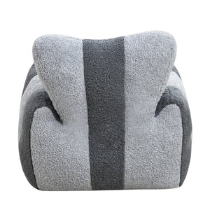 English Elm Child Bean Bag Chair Soft Teddy Foam Seat with Heart Backrest for Kids Bedroom Gray W2510P465291