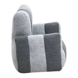 English Elm Child Bean Bag Chair Soft Teddy Foam Seat with Heart Backrest for Kids Bedroom Gray W2510P465291
