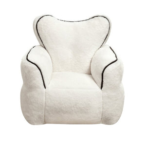 English Elm Heart-Shaped Faux Fur Kids Lounge Chair Foam Filled Ergonomic Seat for Playroom White W2510P465380