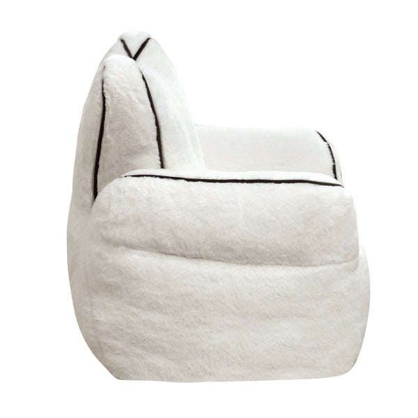English Elm Heart-Shaped Faux Fur Kids Lounge Chair Foam Filled Ergonomic Seat for Playroom White W2510P465380