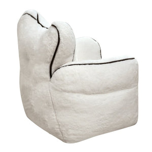 English Elm Heart-Shaped Faux Fur Kids Lounge Chair Foam Filled Ergonomic Seat for Playroom White W2510P465380