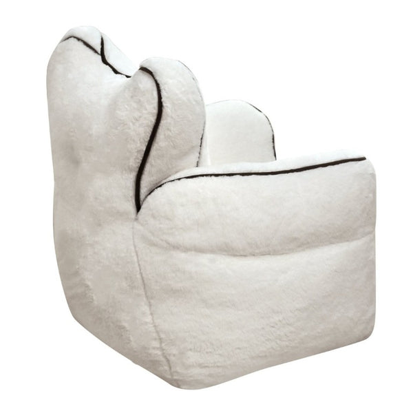 English Elm Heart-Shaped Faux Fur Kids Lounge Chair Foam Filled Ergonomic Seat for Playroom White W2510P465380