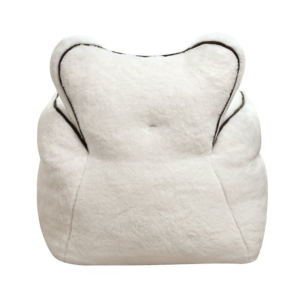 English Elm Heart-Shaped Faux Fur Kids Lounge Chair Foam Filled Ergonomic Seat for Playroom White W2510P465380