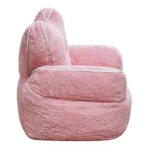 English Elm Heart-Shaped Faux Fur Kids Lounge Chair Foam Filled Ergonomic Seat for Playroom Baby Pink W2510P465396