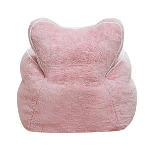 English Elm Heart-Shaped Faux Fur Kids Lounge Chair Foam Filled Ergonomic Seat for Playroom Baby Pink W2510P465396