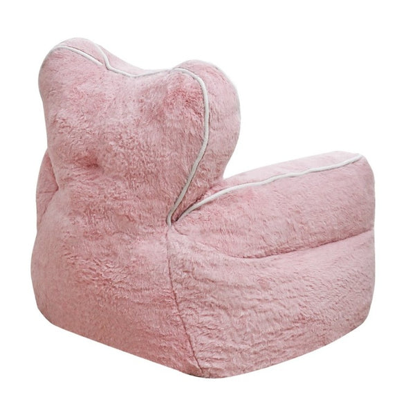English Elm Heart-Shaped Faux Fur Kids Lounge Chair Foam Filled Ergonomic Seat for Playroom Baby Pink W2510P465396