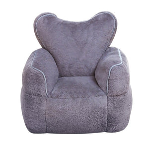 English Elm Heart-Shaped Faux Fur Kids Lounge Chair Foam Filled Ergonomic Seat for Playroom Gray W2510P465428