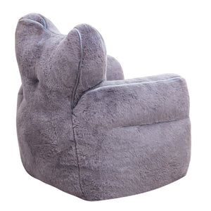 English Elm Heart-Shaped Faux Fur Kids Lounge Chair Foam Filled Ergonomic Seat for Playroom Gray W2510P465428