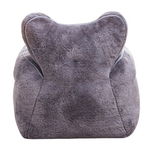 English Elm Heart-Shaped Faux Fur Kids Lounge Chair Foam Filled Ergonomic Seat for Playroom Gray W2510P465428